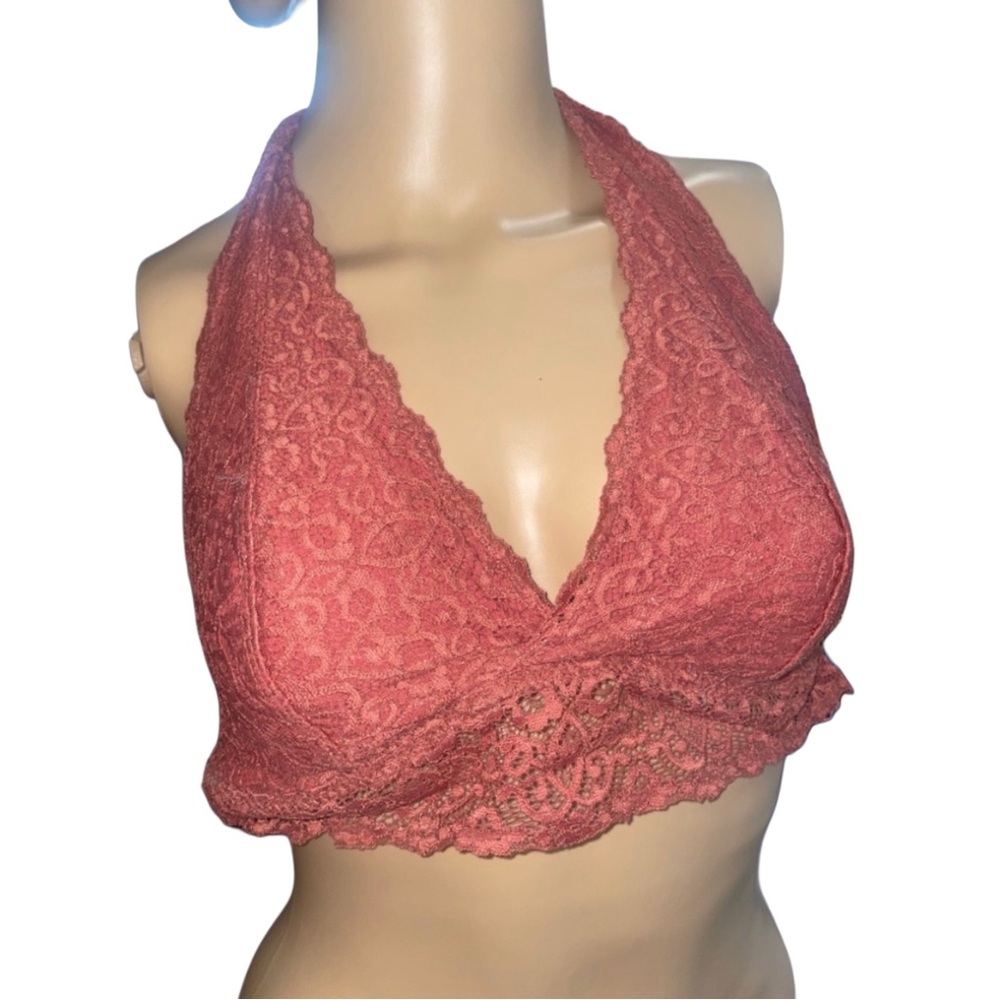 🩰 5 for $10  BUNDLE DEAL // Coral Pink Halter Lace Bralette